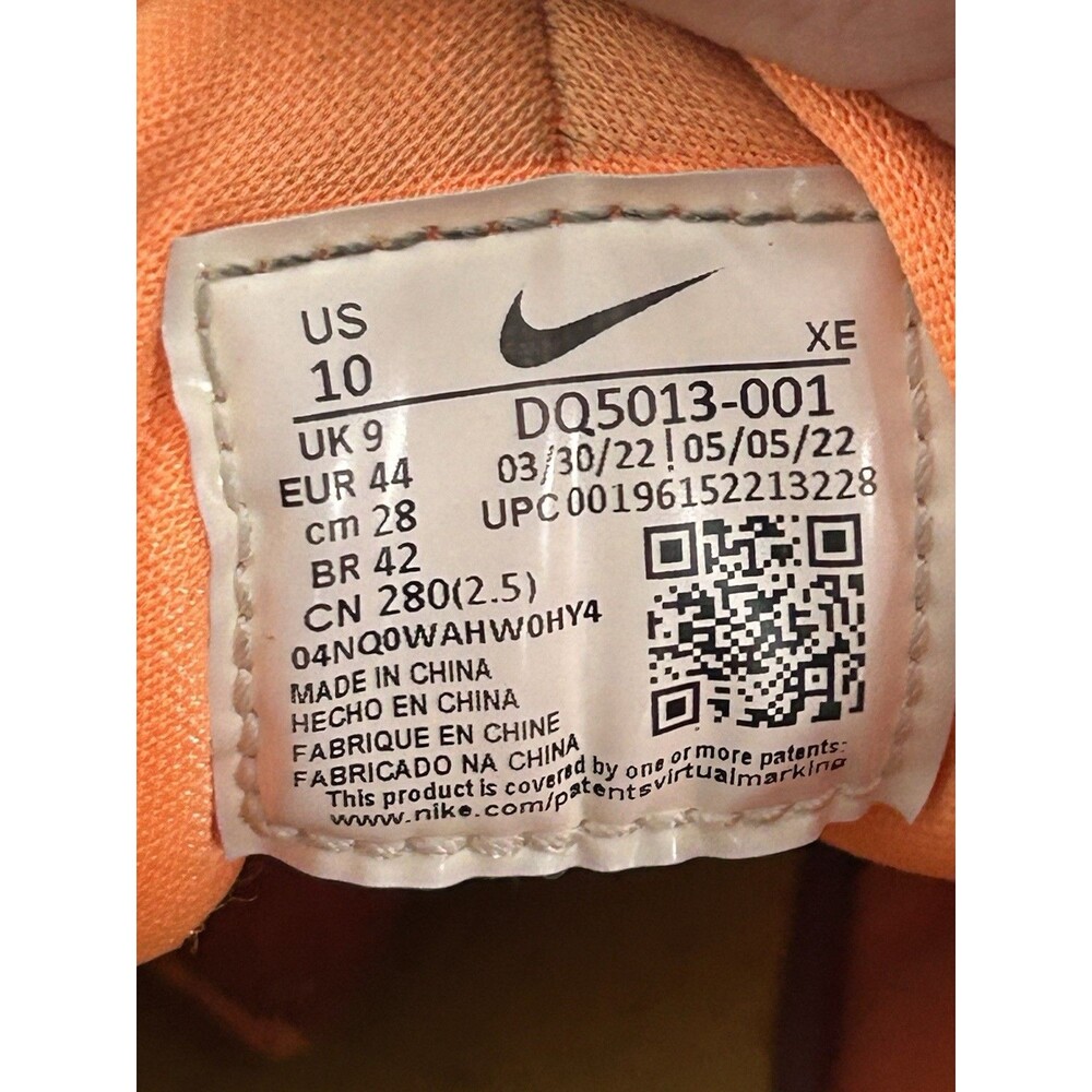 Nike Air Huarache Crater Premium Black Atomic Orange DQ5013-001 Mens Size 10 - Picture 8 of 8